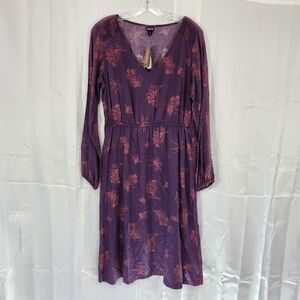 Patagonia Size Medium Shallow Moon Dress Labrador Tea Plum Floral